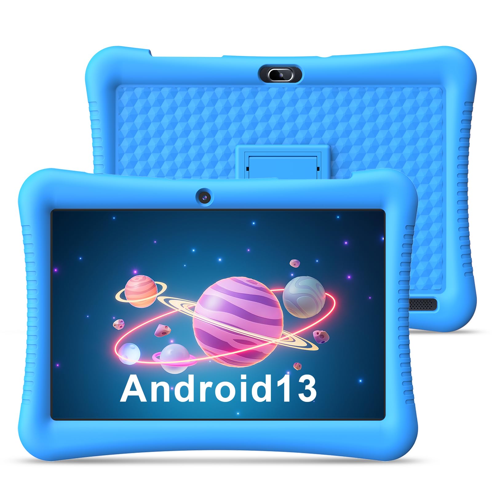 EagleSoar Kids Tablet 10 Inch HD Display, Android 13, 3GB RAM 32GB ROM, Quad Core WiFi, 6000mAh Battery, Child Lock Eye Protection for Ages 2-12 (Blue)