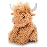 The Petting Zoo Highland Cow Plushie Stuffed Animal, Gifts for Kids, Wild Onez Wildlife Animals, Blonde Cow Plush Toy, 9 inches