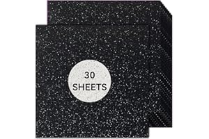 BONMIY Black Glitter Cardstock 12 x 12, Paper for Cricut, Thick Card Stock for Card Making, Scrapbooking, Craft(250Gsm 30Sheets)……