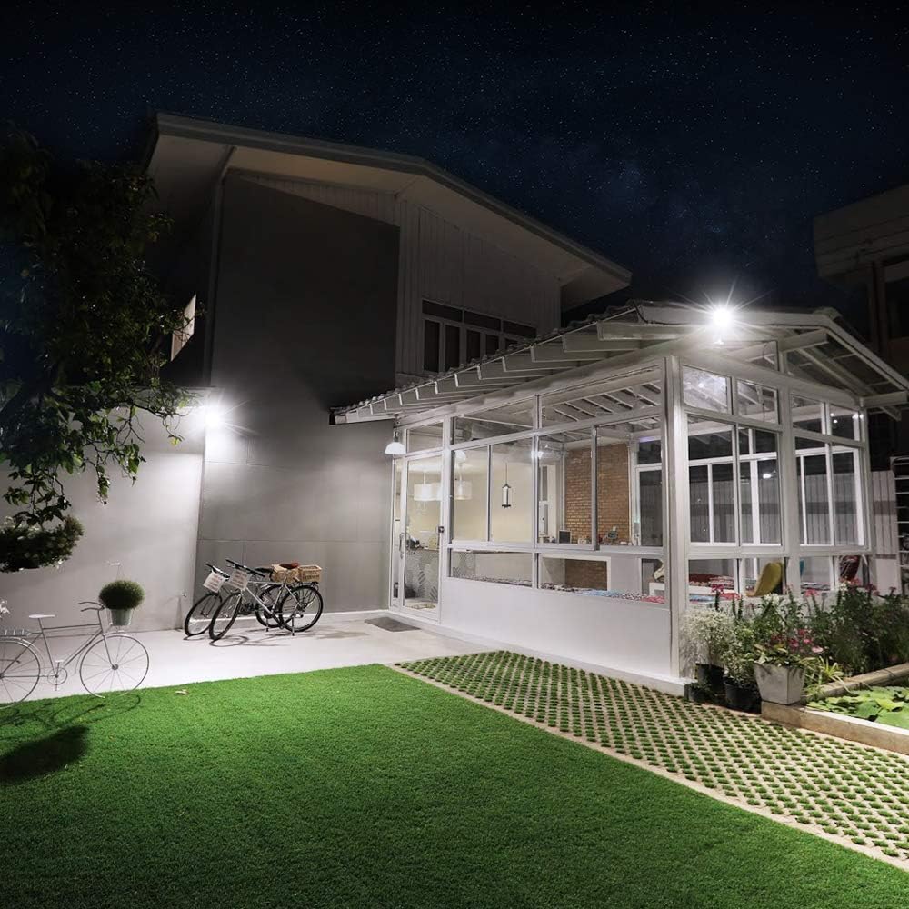 Onforu 2 Pack 50W LED Flood Light with Plug, 5000lm Super Bright LED Work Light, IP66 Waterproof Outdoor Security Lights, 5000K Daylight White Plug in Floodlight for Yard, Garden, Basketball Court - - 