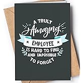 Thank You Employee Appreciaton Card - Staff Appreciation Ideas for Office Workers - Happy Work Anniversary Card - Recognition or Employees Compliment Card for Christmas, Birthday, Retirement
