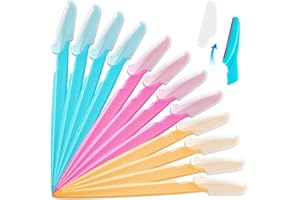 YHMALL 12 Pcs Face Razors for Women, Dermaplane Tool Eyebrow Razor for Trimming and Shaping, Multipurpose Exfoliating Women's Facial Razors and Hair Shaper Remover Face Shavers Trimmer with Cover