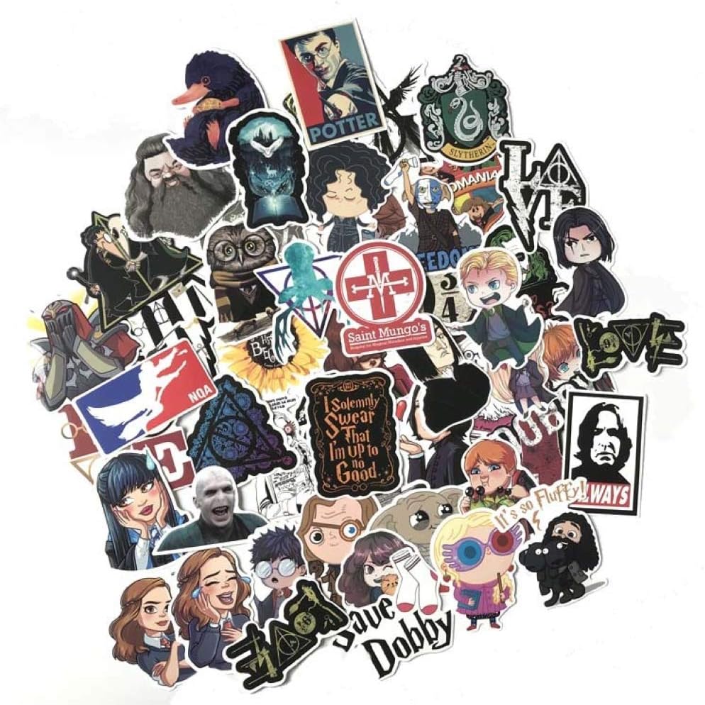 cillop Magical Wizard - 53 Pieces Stickers for Laptop and Water Bottles,Waterproof Durable Trendy Vinyl Laptop Decal Stickers Pack for Teens, Water Bottles, Computer, Travel Case… (Harry Potter)