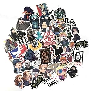cillop Magical Wizard - 53 Pieces Stickers for Laptop and Water Bottles,Waterproof Durable Trendy Vinyl Laptop Decal Stickers Pack for Teens, Water Bottles, Computer, Travel Case… (Harry Potter)