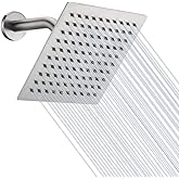 NearMoon Rain Shower Head, High Flow Stainless Steel Square Rainfall Shower, High Pressure Design, Awesome Shower Experience Even At Low Water Flow (8 Inch, Brushed Nickel)