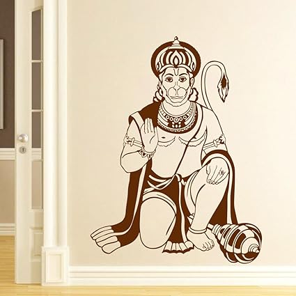 Decor Villa Jai Jai Hanuman Wall Sticker & Decal (PVC Vinyl,Size -58 cm x 66 cm)