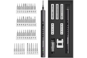 MAVHTEL Electric Screwdriver Set, 2024 NEW 44 in 1 Mini Cordless Precision Screwdriver, Ultra-high Strength Steel Bits, 2 Speeds, Long Battery Life, Anti-slip Handle, LED Lighting, For Most Digital Products