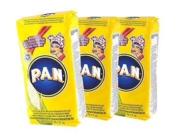 Weisses feines Maismehl, vorgekocht, Kolumbien - Venezuela, Beutel 1,0kg - Harina de Maiz Blanco precocida , 1kg, 3er Sparpac