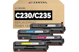 SANUNE C230 C235 Toner Cartridge with Chip Replacement for Xerox 006R04383 006R04384 006R04385 006R04386 Black Cyan Magenta Y