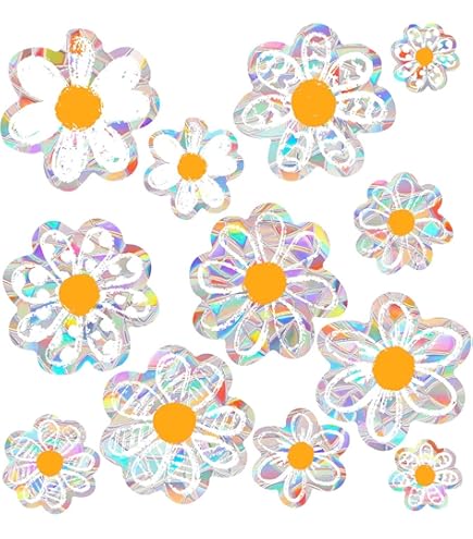 thumbnail image 2 of Bee Flower Window Clings - Double Sided Prism Stickers For Bird Strike Prevention (11.8x16.5 Inch) 2 of 14