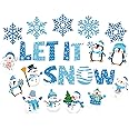 45 Pcs Winter Cutouts, Snowflake Accents Paper Cutouts Name Tags Seasonal Bulletin Board Tree Displays Classroom Decoration for Teacher Student Homeschool Holiday Christmas Supplies (Snowflake Style)