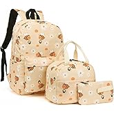 Yusudan Girls School Backpack Set, Kids Teens School Bag Bookbag with Lunch Bag Pencil Bag