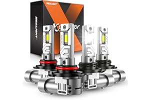 SEALIGHT 9005 9006 Bulbs, 60000LM 8X Brightness 9005 9006 Lights Bulbs, 6500K Cool White Bulbs with 15000RPM Fan, Plug and Play, IP68 Waterproof, Pack of 4