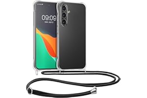 kwmobile Crossbody Case Compatible with Samsung Galaxy S25 FE Case - Clear TPU Phone Cover w/Lanyard Cord Strap - Transparent