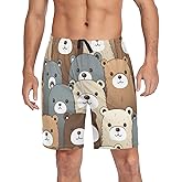 SUABO Bear Pajama Short for Men, Men's Pajama Bottoms, Lounge Sleepwear for Dad's Gift