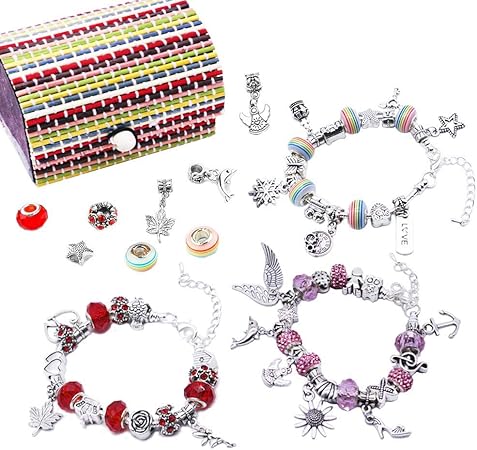 Download 60pcs Girl Charm Bracelet Making Set Children S Jewelry Set Diy Silver Plated Beaded Snake Chain Jewelry Bracelet Halloween Christmas Craft Gift Box For Girls Gift Box Amazon Co Uk Kitchen Home PSD Mockup Templates