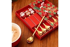 6 PCS Christmas Creative Stainless Steel Christmas Tree Spoon, Coffee Stirring Spoon, Dessert Fruit Fork, and Fork Cutlery Se
