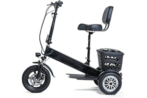 saun Mobility Scooter for Adults -Foldable, 3 Wheel Electric Scooter for Seniors -Lightweight, Portable Commuter Scooter with
