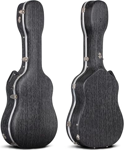 CAHAYA Acoustic Guitar Case ABS Black 41 Inch Hard Case 1.5 cm Padding