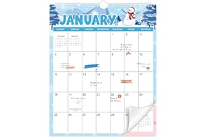 THBOXES Wall Calendar 2026-2027, 18 Month Calendar from January 2026 to June 2027 14.5" x 11.8" Large Desk Calendar with Twin-Wire Binding for Home Office Planning Personal Organisers, Festival Style