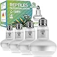REPTI HOME Intense Reptile Heat Lamp Bulbs - 100W 4 Pack, Reptiles & Amphibians UVA Basking Spot Lamp Bulb,Simulate Natural Sunlight Reptile Daylight Heat Bulb for Bearded Dragon, Snake
