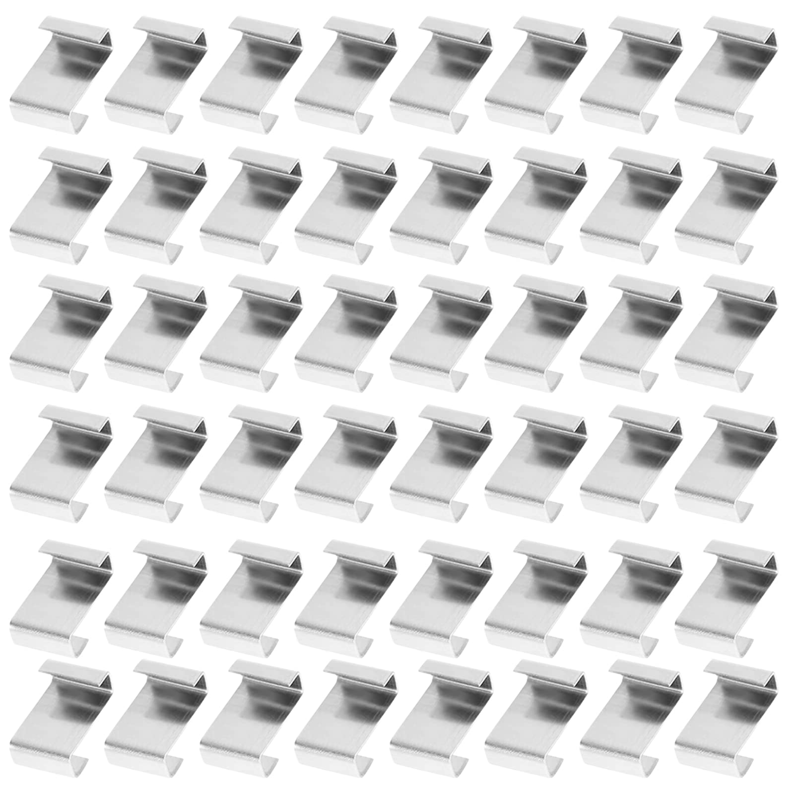 BEHAHAI 50 PCS Glass Z Clips, Greenhouse Glass Clips Stainless Steel Z Overlap Clips Greenhouse Glass Pane Fixing Clips Greenhouse Glazing Clips Greenhouse Glass Clamps for Greenhouse Glass