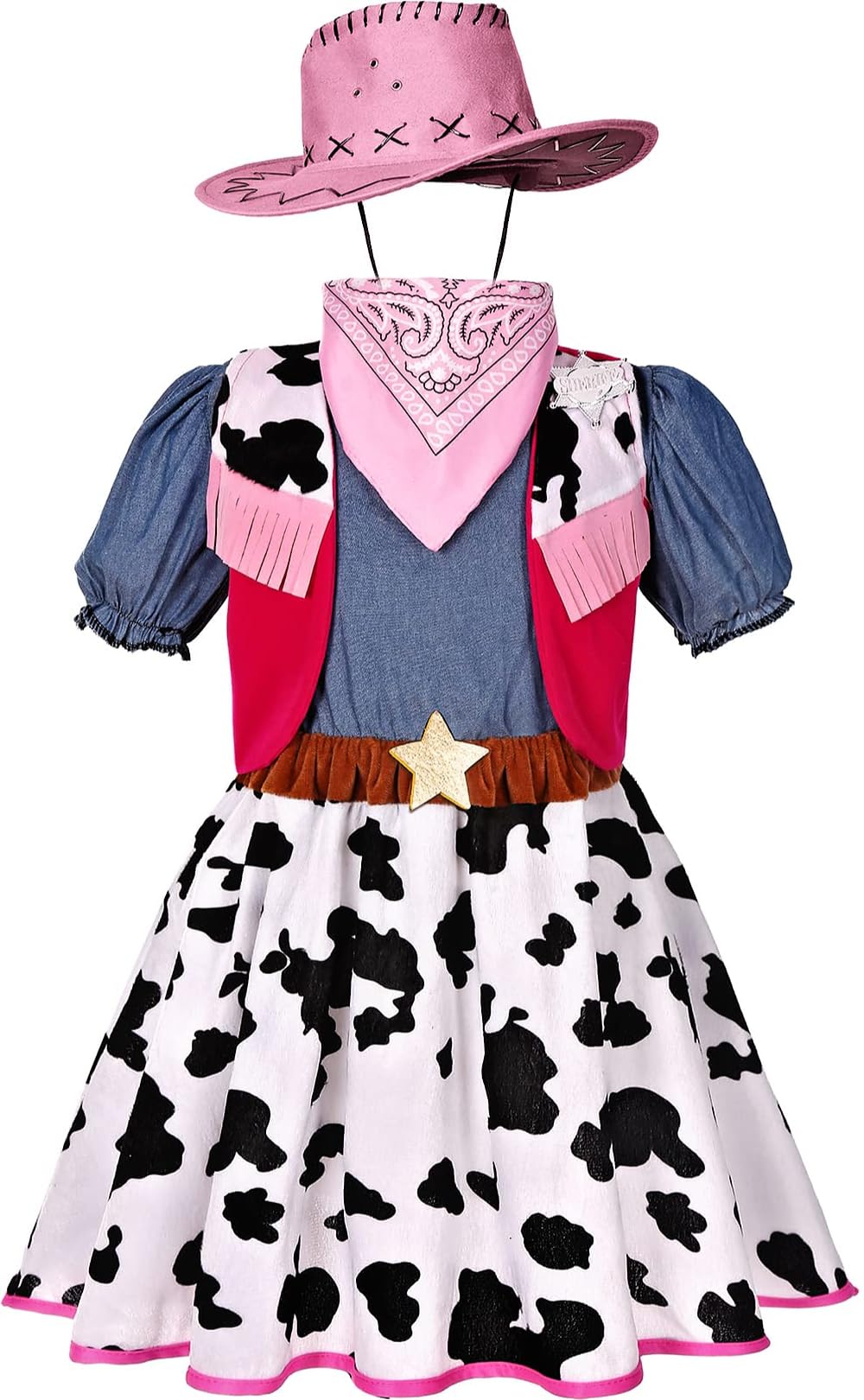Photo 1 of Cowgirl Costume for Girls with Hat Halloween Dress Up Party (5-6 Years)