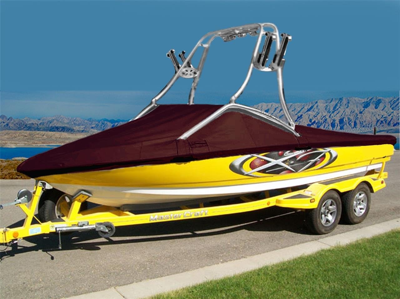 7 oz Solution Dyed Polyester Material Custom Exact FIT Boat Cover SEA RAY 260 SUNDECK W/Watersports Tower 2007-2011
