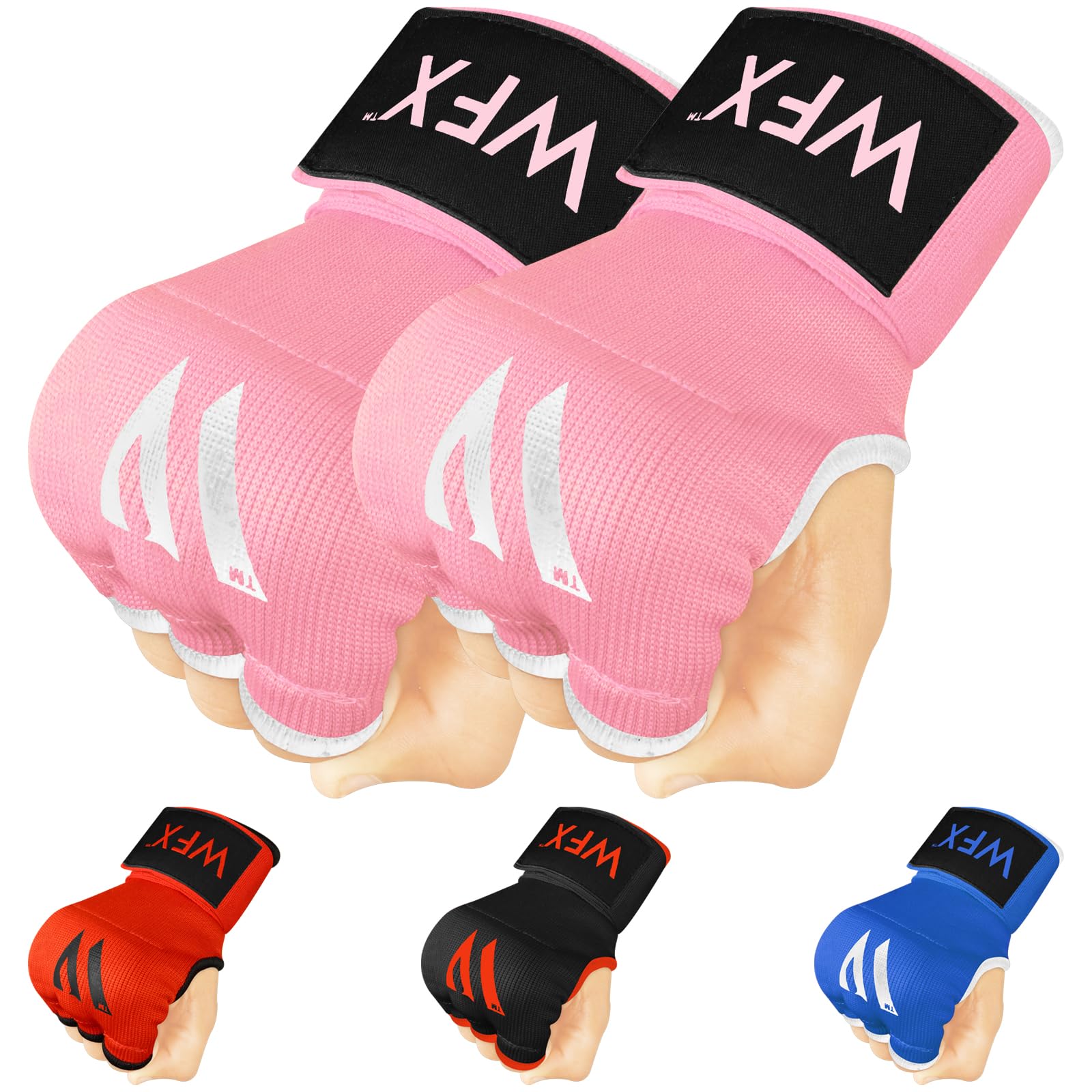 WFX Kids Junior Boxing Hand Wraps Inner Gloves Gel Padded Protection Gloves Pair Combat Sports Perfect Fit for Young Fighters (Pink, Kids/Junior)