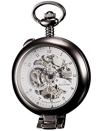KS-KSP064 Herren Handaufzug Meschanische Taschenuhr Weiß Zifferblatt