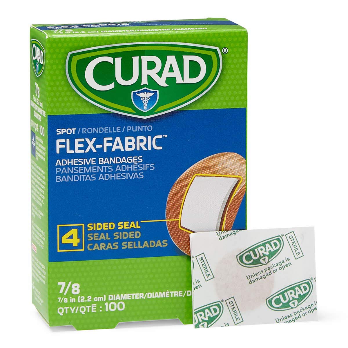 Curad Flex Fabric Spot Adhesive Bandages, Bandage Diameter is 7/8