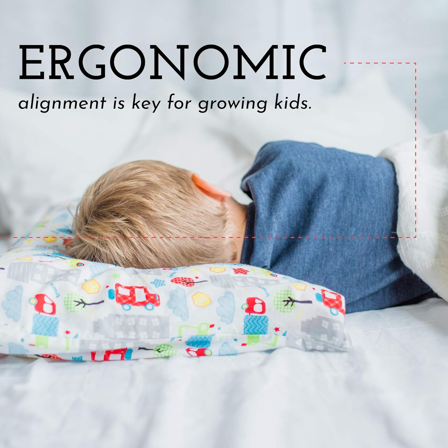 Toddler Pillow - Soft Hypoallergenic - Best Pillows for Kids! Better Neck Support and Sleeping! They Will Take a Better Nap in Bed, a Crib, or Even on the Floor at School! Makes Travel Comfier!: Home & Kitchen