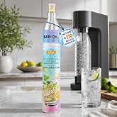 BERIOVE CO2 Cylinder for Soda Maker: 60L Durable CO2 Cartridges | Screw-In Soda Makers Compatible, Exchange Carbonator &amp; Sparkling Water - Carbonates Any Drink with Threaded Cylinders (1PCS)