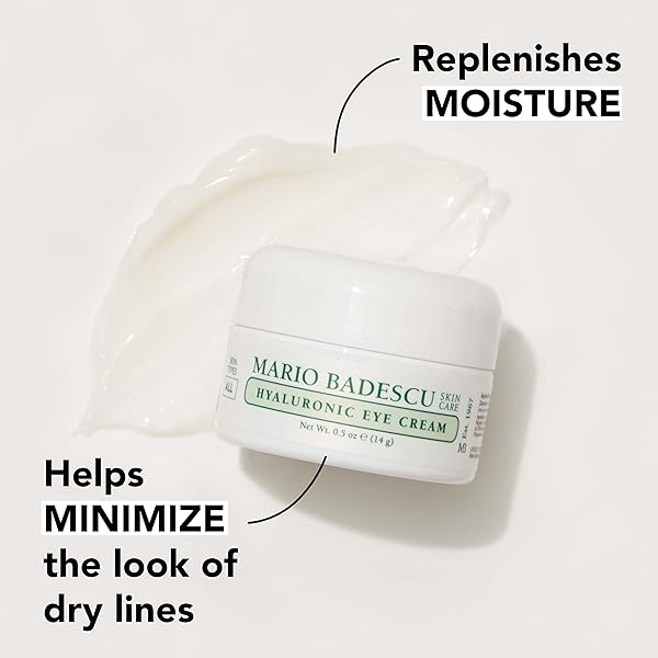 MARIO BADESCU HYALURONIC EYE CREAM ANTI AGING FOR ALL SKIN TYPES, UNDER EYE CREAM FOR DARK CIRCLES AND PUFFINESS, FORMULATED WITH HYALURONIC ACID & GLYCERIN, 0.5 OUNCE