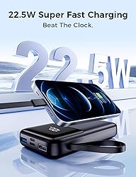 Portable Charger with Built in Cable, 15000mAh