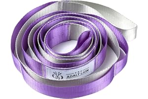 ADALT LION Stretching Strap with 10 Loops, Yoga Straps for Stretching Physical Therapy Equipment, Non-elastic Stretch Strap for Exercise, Pilates, Dance, Gymnastics and Flexibility - Fascia