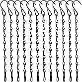 HAZOULEN Black Hanging Chains for Bird Feeders, Lanterns, Planters and Decorative Ornaments, 12 Pack, 10-Inches
