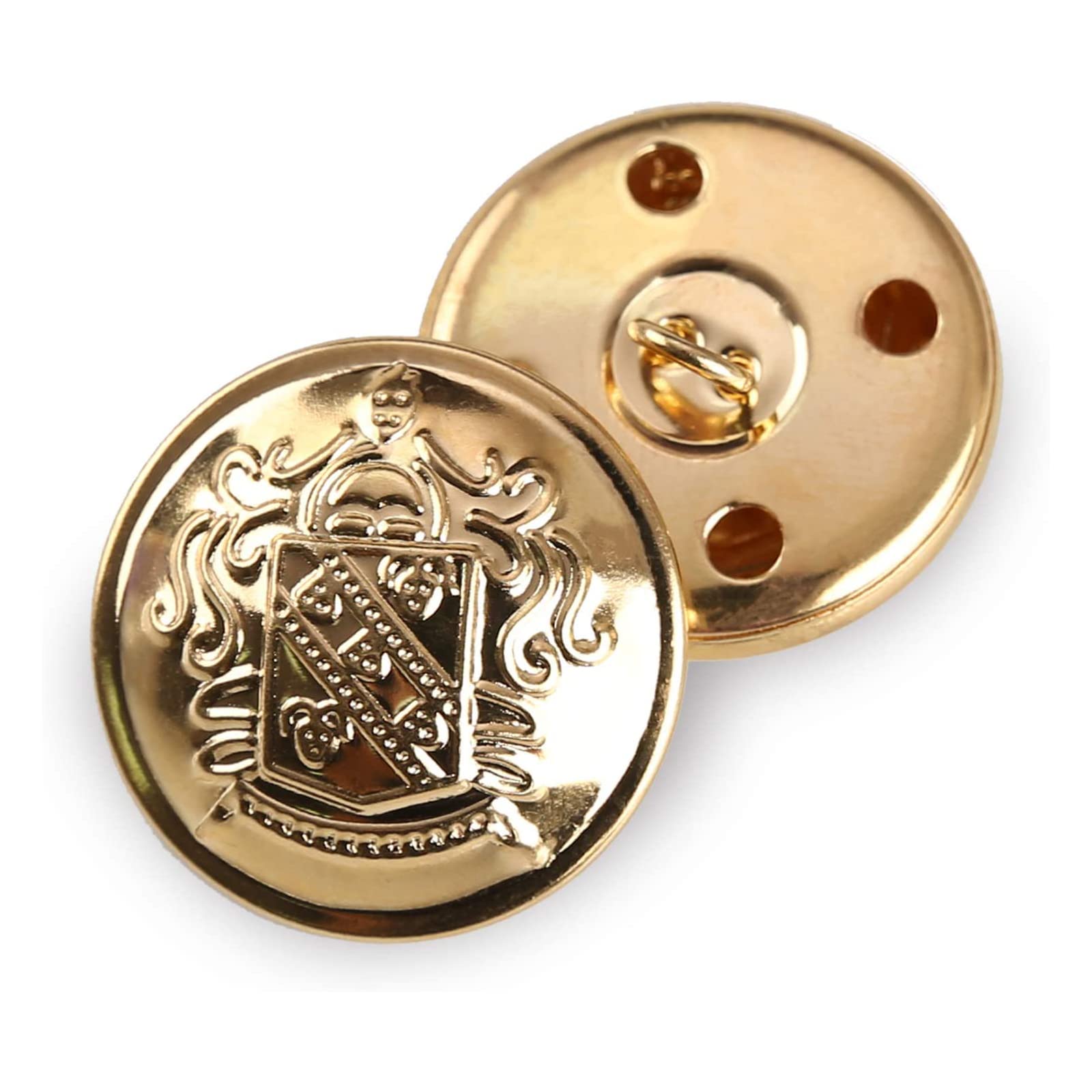 Retro Metal Shank Buttons Suit Coat Buttons Decorative Fastener Sewing Accessories Pack of 12, Gold-30mm