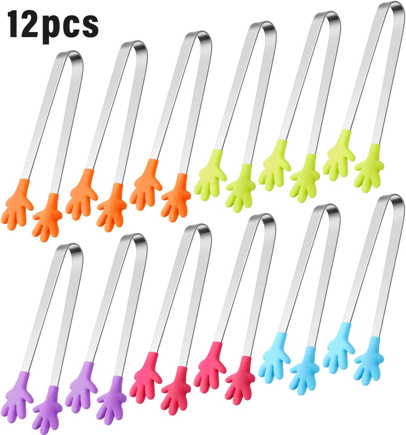 Hand Shape Silicone Tongs Mini Small Tiny Kitchen Tongs for Food Sugar