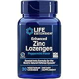 Life Extension Enhanced Zinc Lozenges, Defend Yourself Against Seasonal Immune Challenges, Peppermint, Gluten-Free, Non-GMO, 
