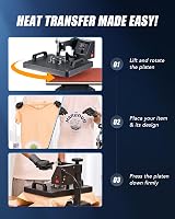 CREWORKS 30x38cm 8-in-1 Swing Away Heat Press 1250W T-Shirt Mug Cap Plate view 8