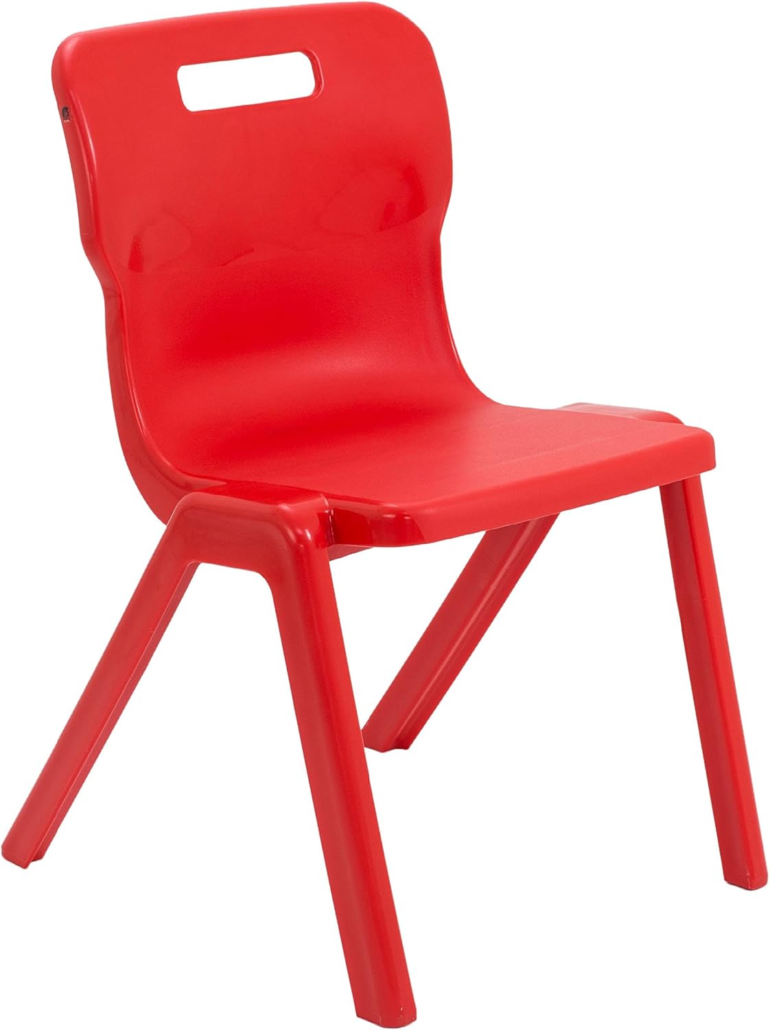 Titan One Piece Classroom Chair, Plastic, Red, Size 6 for Ages 13+ Years, Pack of 3