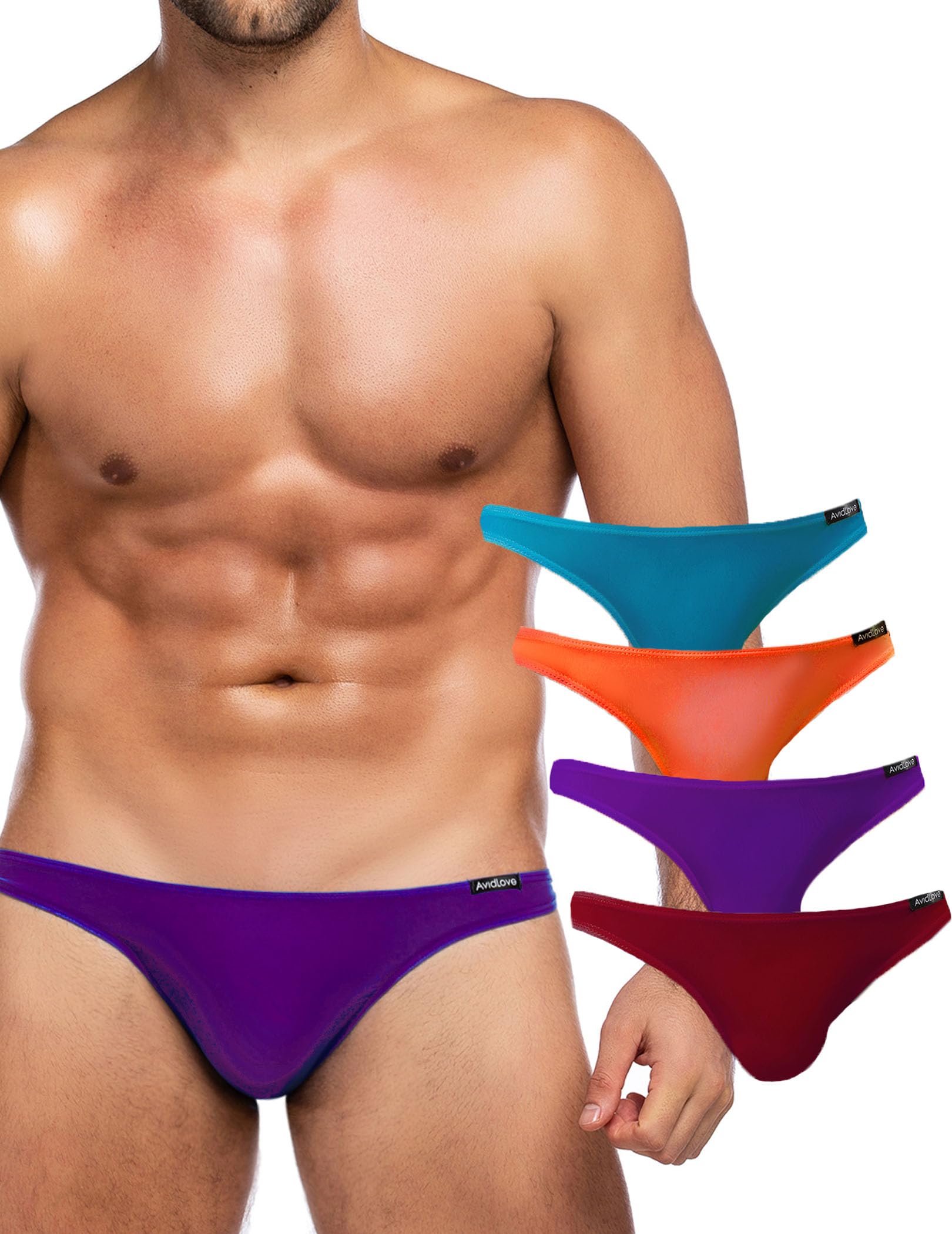 Photo 1 of Avidlove Underwear Men's 4 Pack Classic Low Rise Stretchy Hip Briefs Bikini