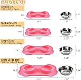 Hubulk Pet 2 Stainless Steel Bowls with No Spill Silicone Mat Pink S view 4