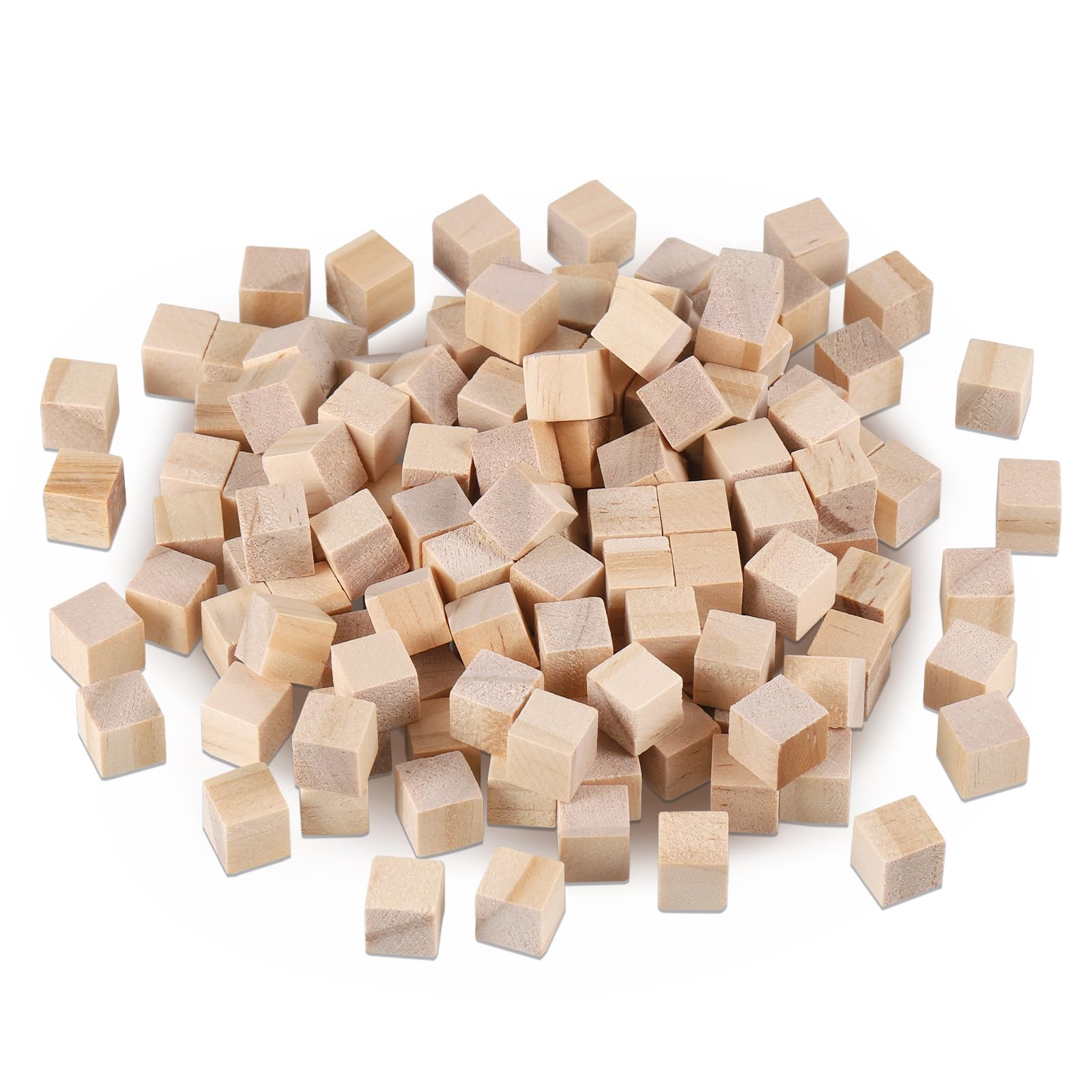 Zocipro 140Pcs Small Wooden Cubes 10mm, Square Wooden Blocks Natural for Craft, Unfinished Wood Cubes for DIY, Painting, Stamps, Handmade, Decoration, Woodcrafts