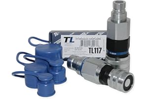TL TOPLINE Adapter Set Flat Face Coupler | Converts 1/2 body to 3/4 body | Hydraulic Quick Connect Coupler | ISO 16028 | Heavy-Duty Coupling Set for Bobcat Bulkhead for Skid Steer Loaders | Model TL117