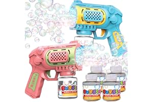 EagleStone Bubble Gun Toys for 3+ Year Old Kids Boys Girls, 2 Pack Automatic Bubble Machine with Bubble Solution, Summer Outdoor Kids Toys for Ages 3-4,4-6,5-7, Birthday Gifts for 3 4 5 6 7 8 Year Old