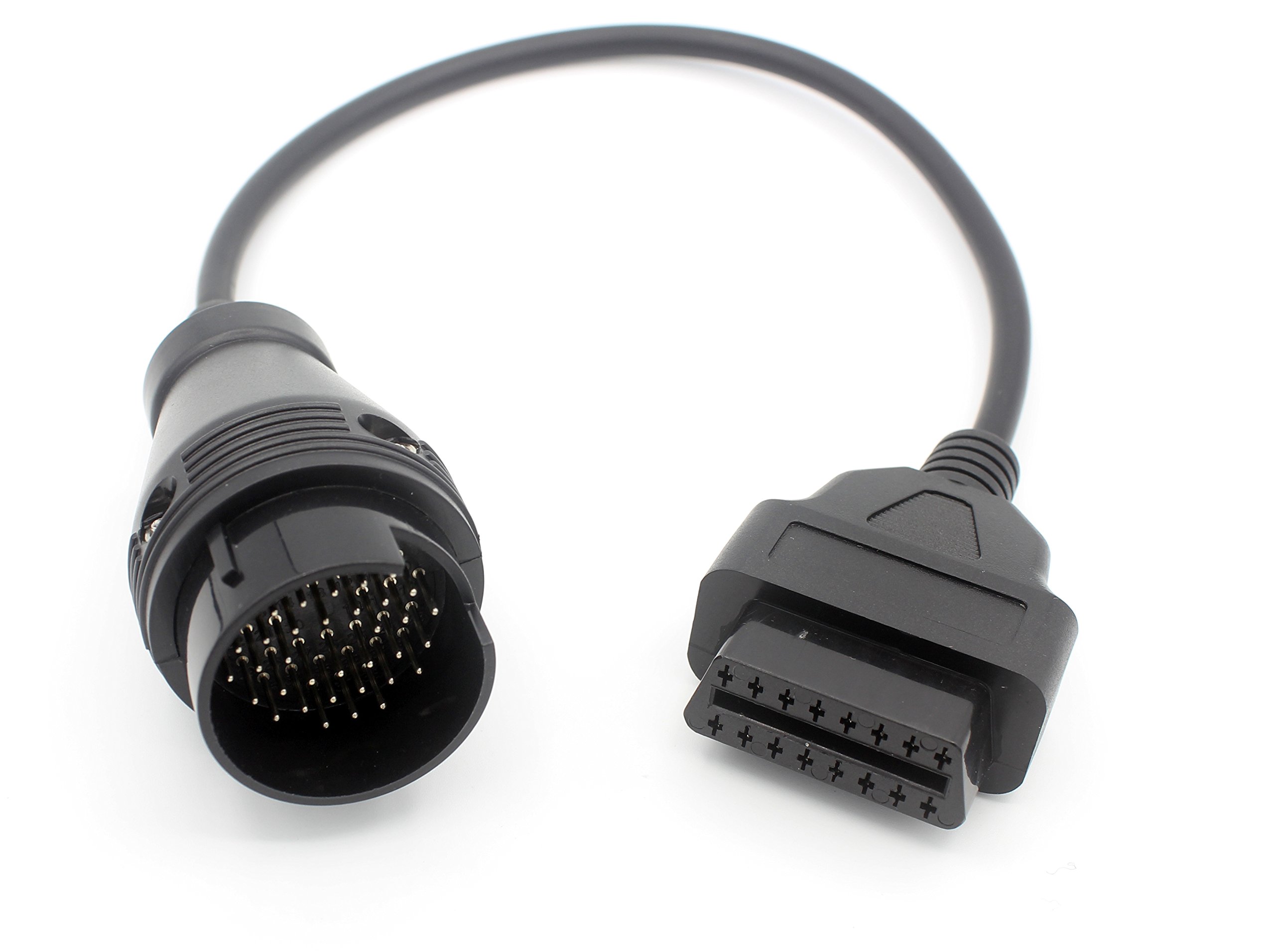 LoongGate OBD Car 38 Pin to OBDII 16 Pin Adapter Connector Cable 3 Pin Pass Through for W124 W202 S202 etc