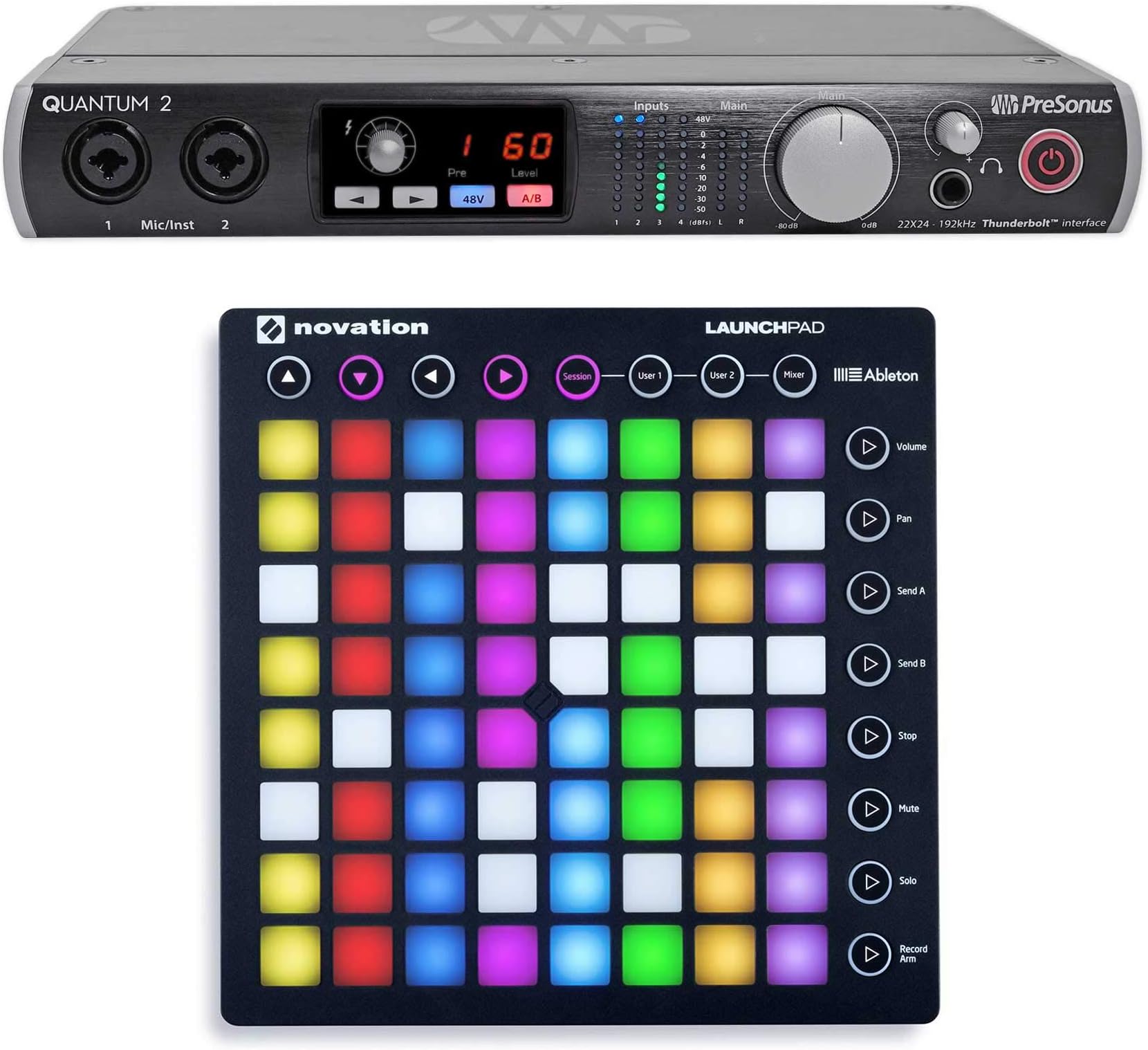 PRESONUS Quantum 2 Thunderbolt Audio Recording Interface+Launchpad MK2 Drum Pad