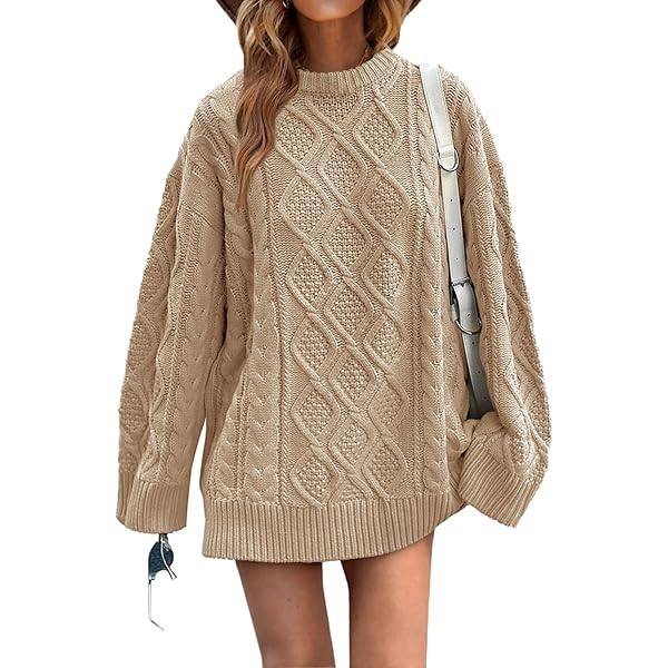 Fall Women Oversized Striped Sweater Long Sleeve Crewneck Pullover Men And Women Knit (Blue,Small) At Women's Clothing Store